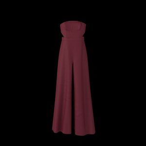 NWT Fame and Partners Burgundy Strapless Jumpsuit